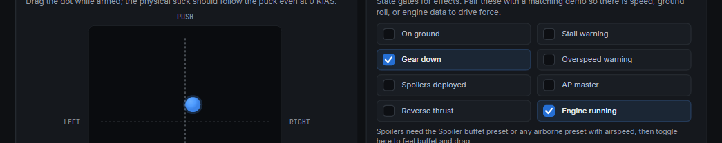 Scenario preset grid. Click a scenario once to apply it; click again or Reset all to clear.